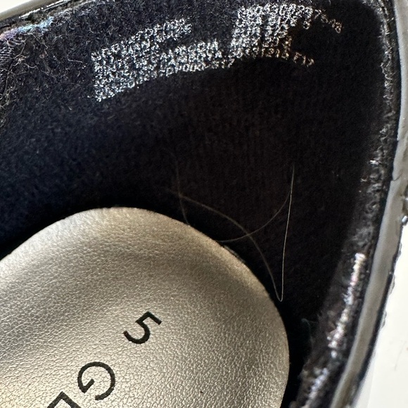 George Black Patent Mary Jane Shoes with 2” heel and Rhinestone Strap Sz 5 Women - Picture 5 of 7